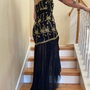 Black and gold lace vintage dress